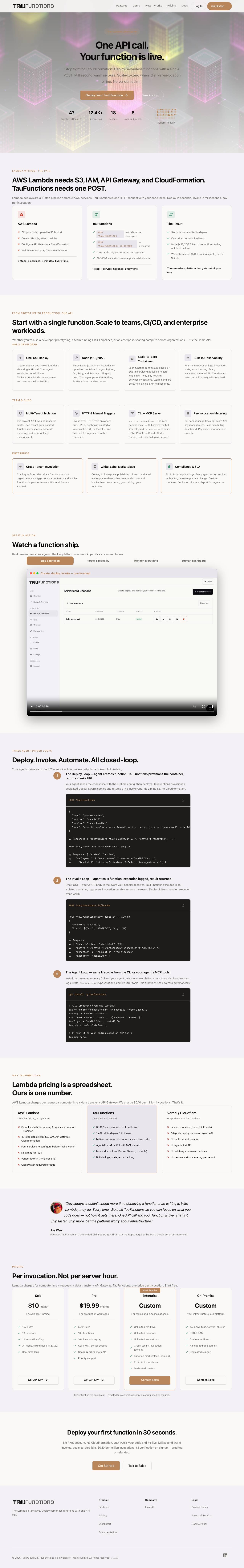 taufunctions.com landing page